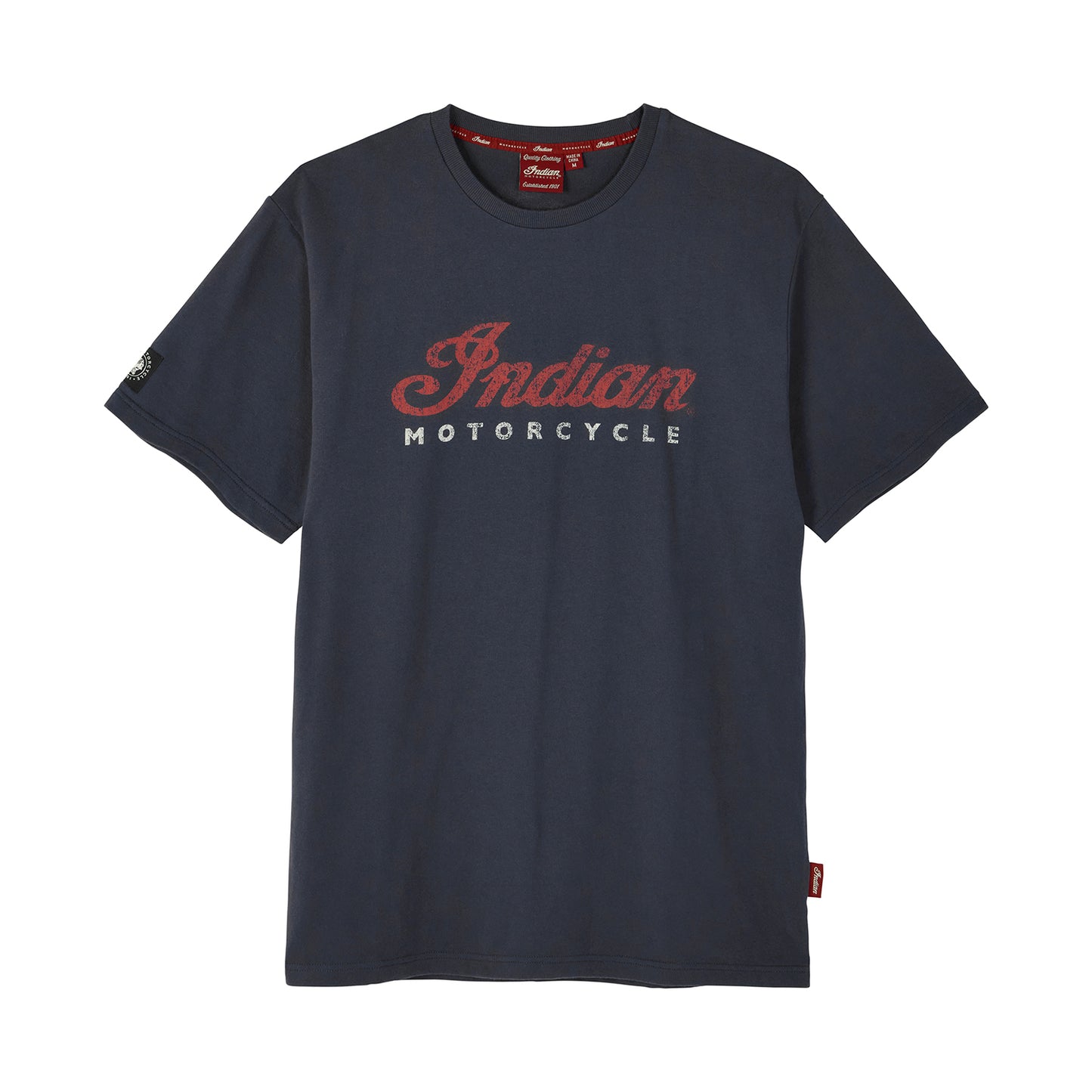2 Color Script Logo Tee, Navy