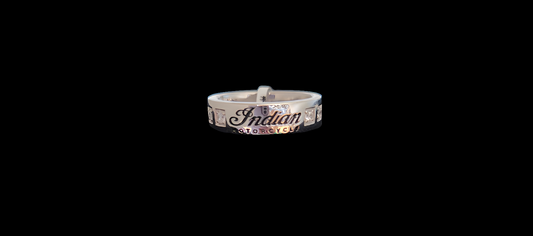 Script Band Ring With Stones (Sterling Silver)