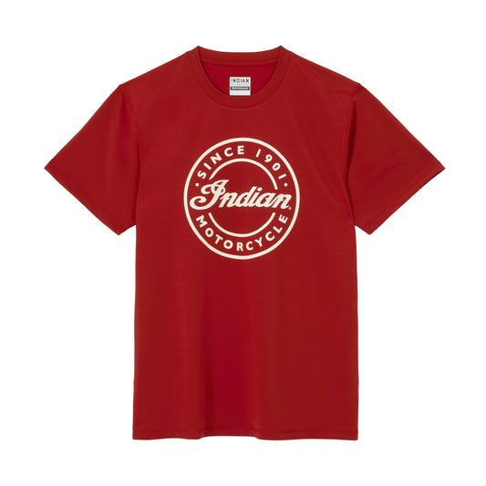 Circle Script Indian Tee, Red