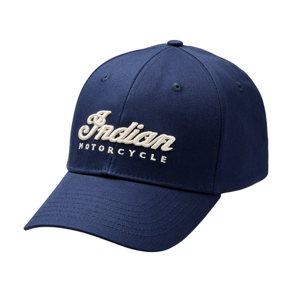 Indian Script Embroidery Cap, Navy