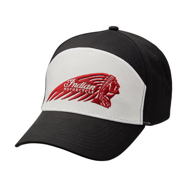 Color block Headdress Embroidery Cap, Black