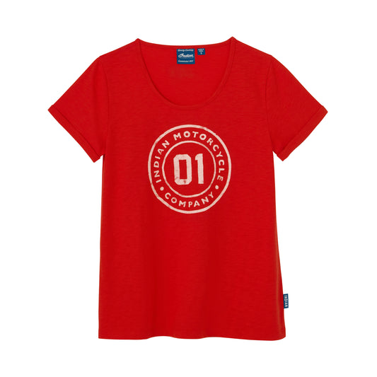 Stamp Circle Logo Tee, Red