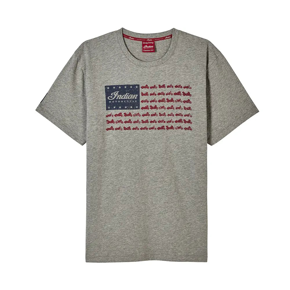 Flag Bikes Print T-shirt, Gray