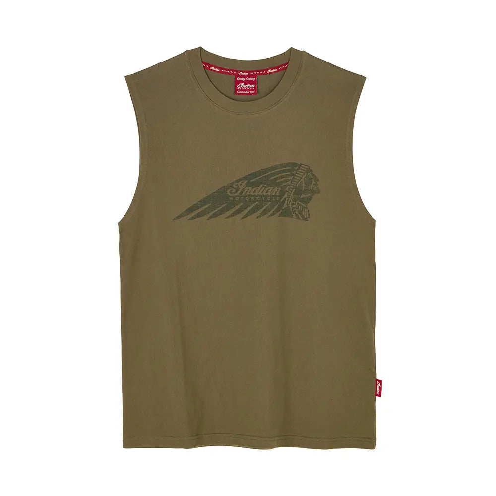 Headdress Print Tank, Green
