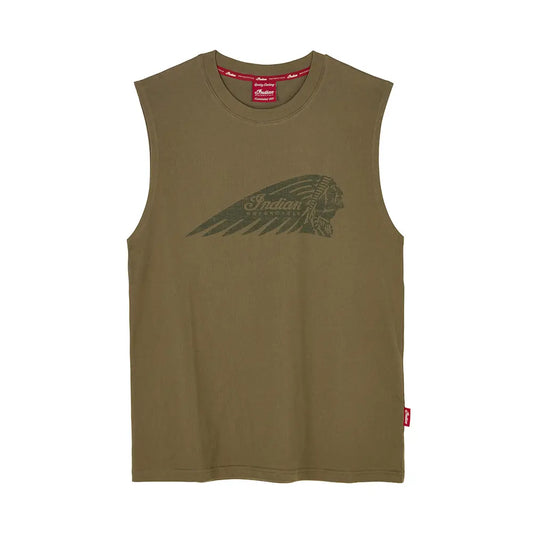 Headdress Print Tank, Green