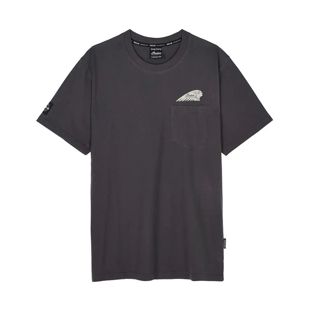 Outline Block Pocket T-shirt, Gray