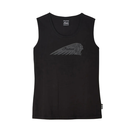 Headdress Print Tank, Black