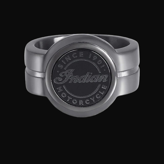 Midnight Indian Script Ring (Stainless Steel)