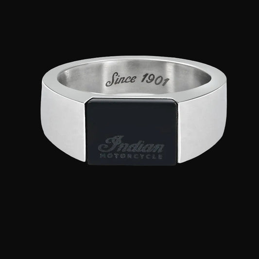 Men's Midnight Script Ring (Stainless Steel)
