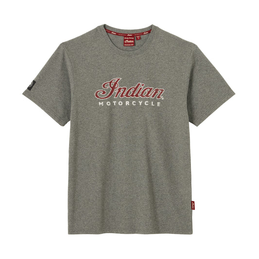 Indian Marl Logo Tee, Gray
