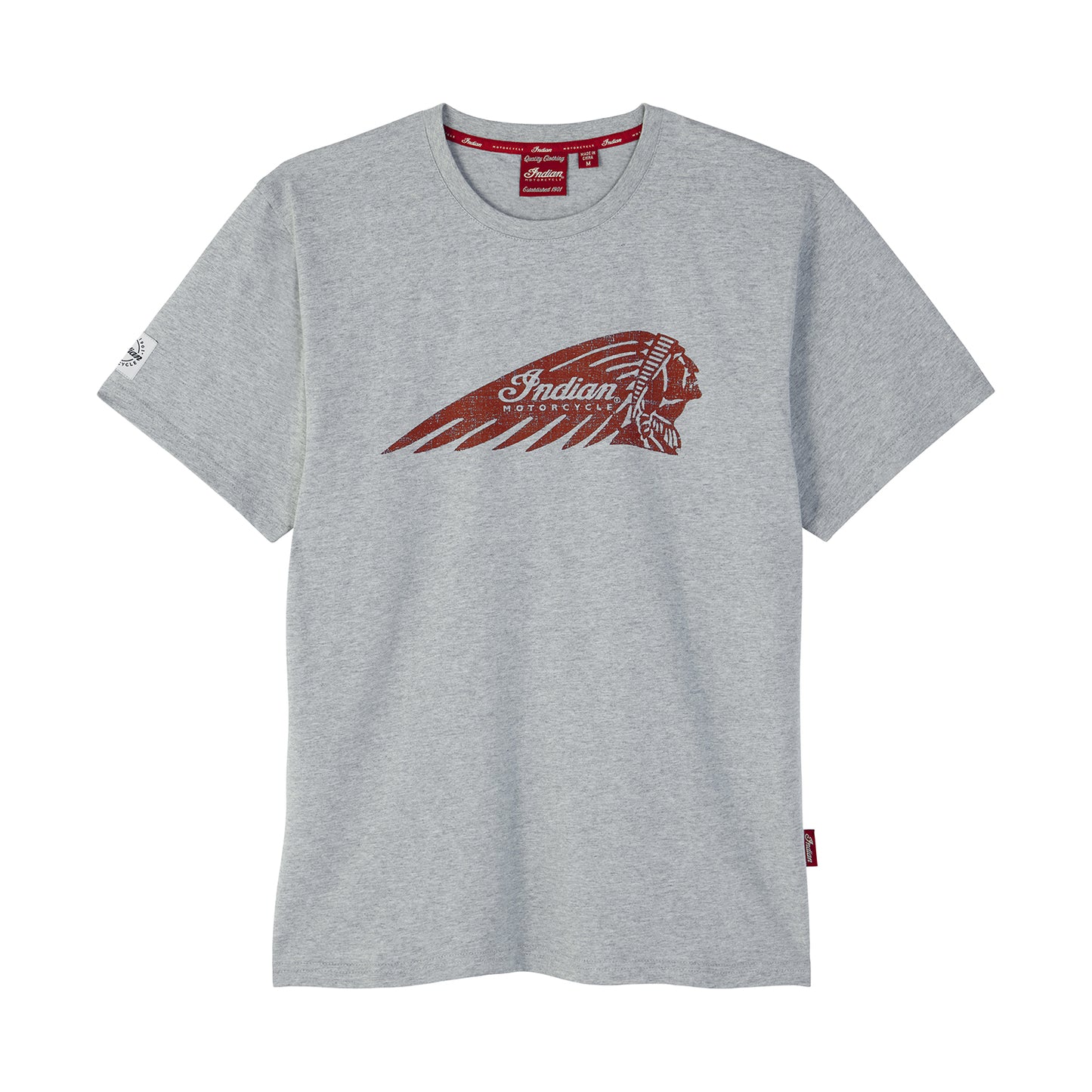 Distressed Headdress Marl Tee, Gray