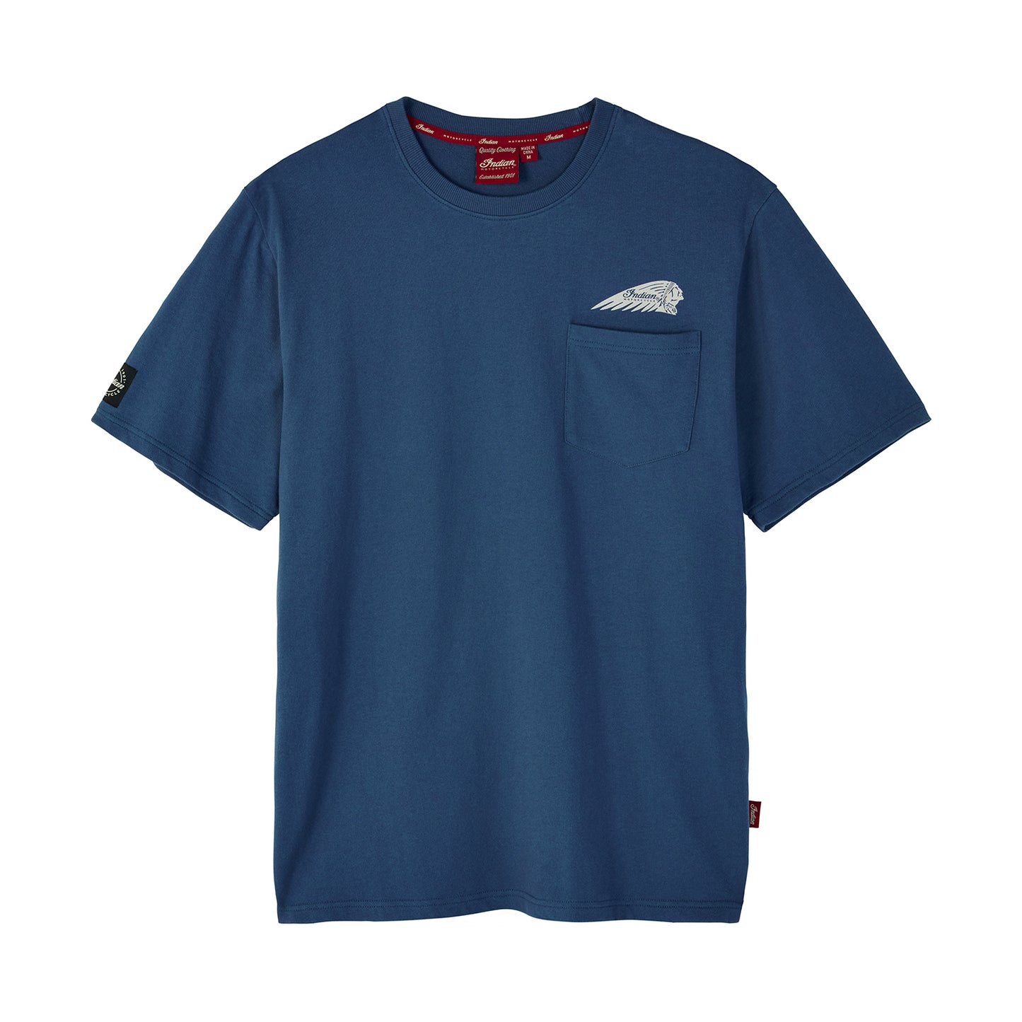 Moto Oil Pocket Tee, Blue