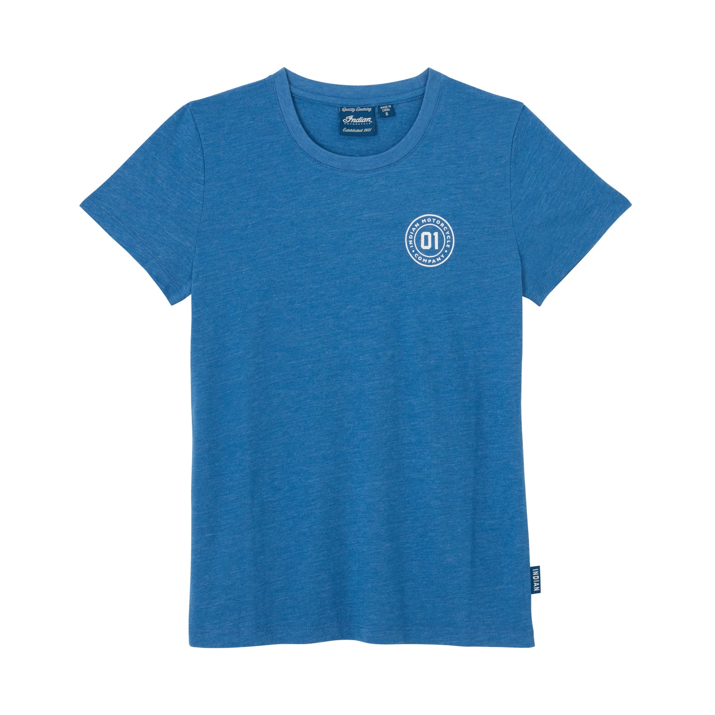 Vertical Logo Printed Tee, Blue