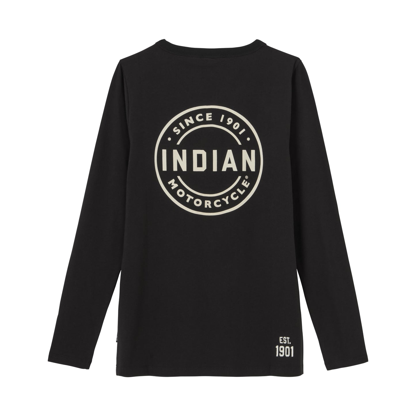 Circle Block Logo Henley LS Tee, Black