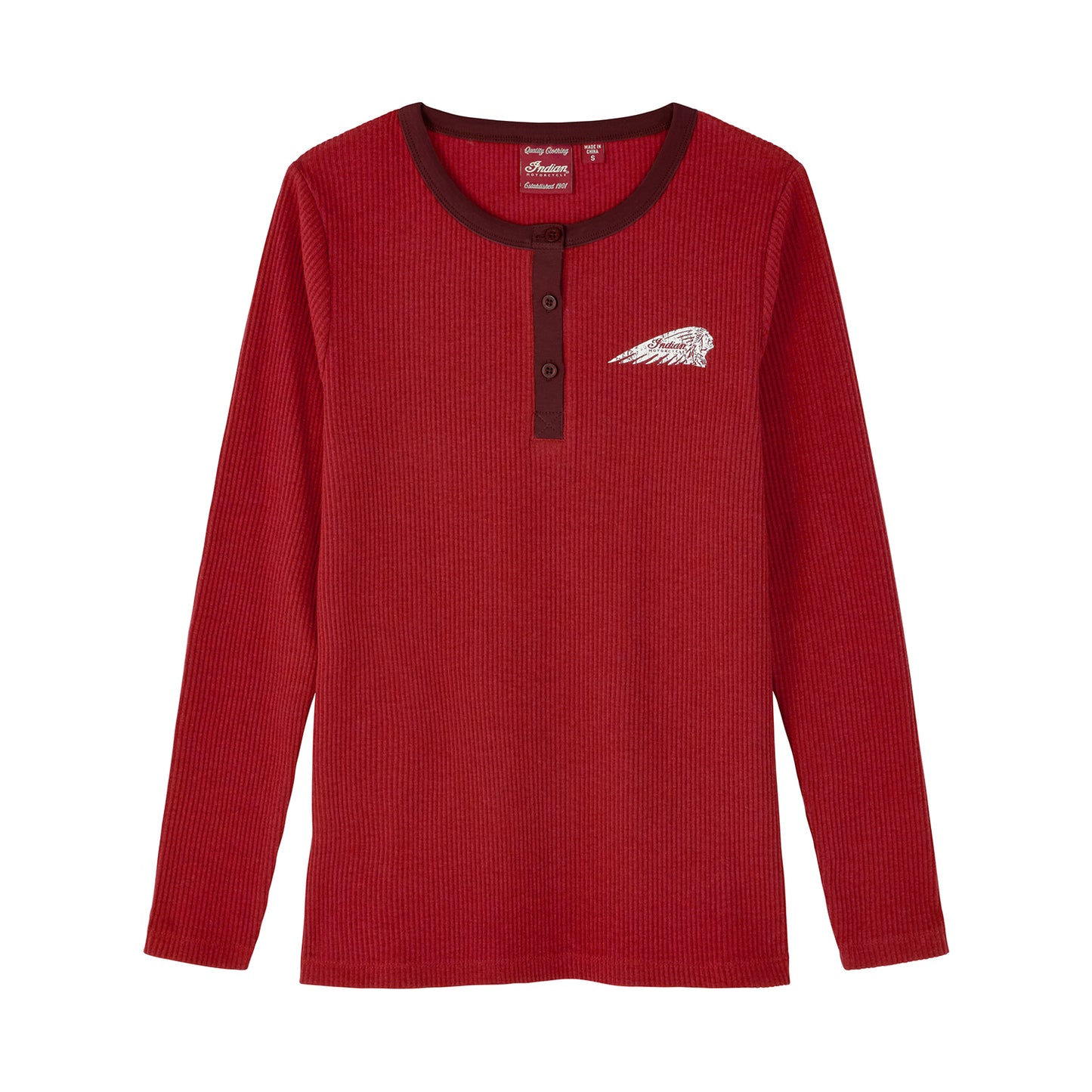 Script ICON Henley LS Tee, Red
