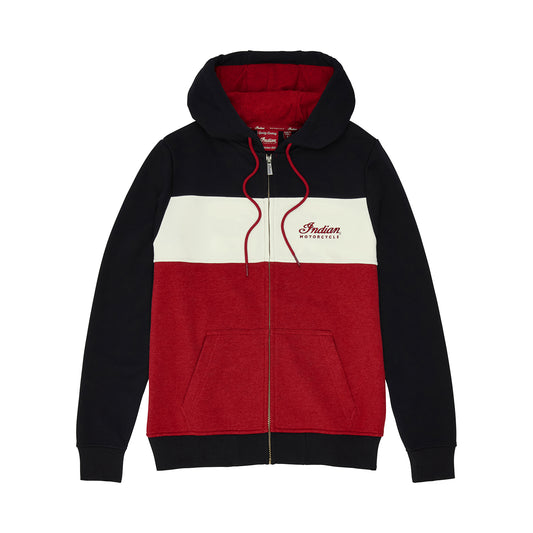 Script Logo Colorblock Hoodie, Red