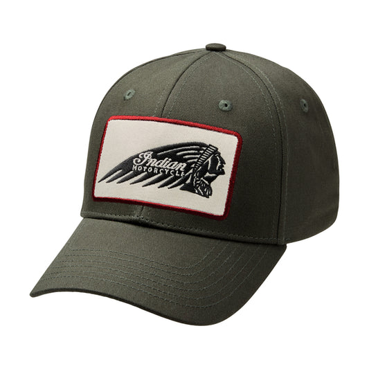 Rectangle Patch Headdress Cap, Green
