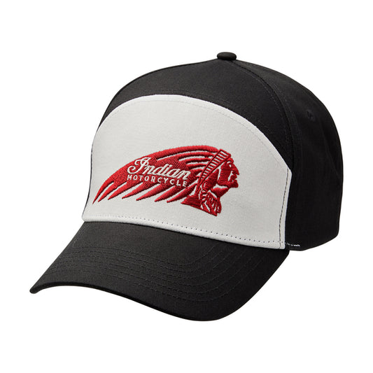 Color block Headdress Embroidery Cap, Black